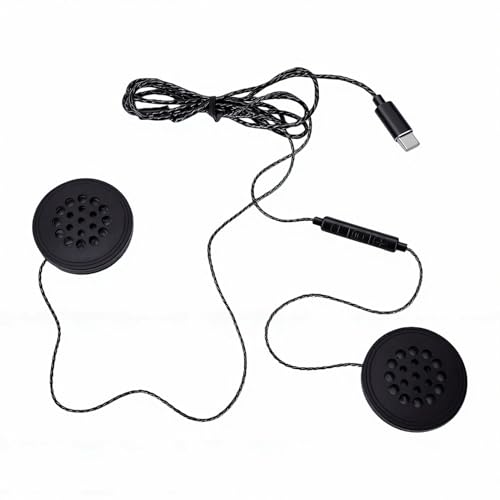 Sxhlseller Casco de Motocicleta Auriculares Casco Auriculares con Cable de 1,2 M Control en Línea Manos Libres para Sonido Estéreo Música y Llamadas