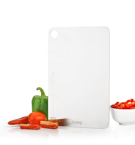 Image of Clazkit Large Stainless Steel Chopping Cutting Board Vegetable,Fruit,Bread & Meat Durable Safe & Heavy Duty (360 x 250 x 1mm)