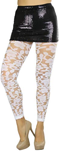 Image of ToBeInStyle Women's Sheer Floral Lace Full Length Leggings