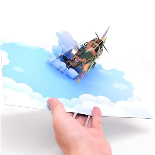 Diese-Klappkarten Carte Cadeau Pop Up avec Avion - Carte Anniversaire