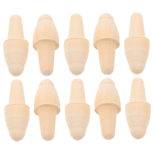 KICHOUSE DIY Boys and Girls Gyro Toys Gyroscope Parts 10pcs Wooden Gyro Axis Accessories