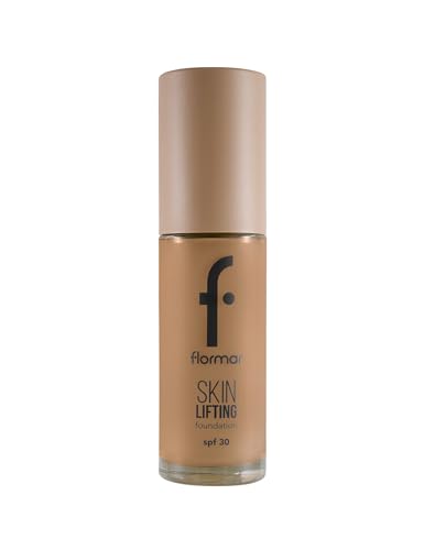 Flormar Skin Lifting Foundation – Base de maquillaje de cobertura media y alta & efecto lifting, hidratante antiedad con FPS 30, acabado natural y luminoso – para piel madura y seca, 140 Tan