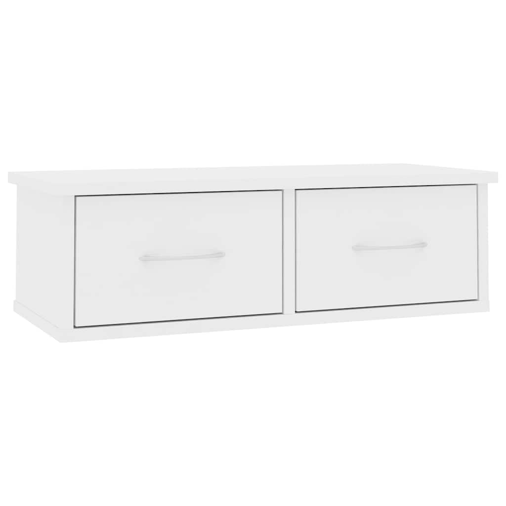 Étagère Murale et Tiroirs Blanc 60x26x18,5 cm Bois d'ingénierie