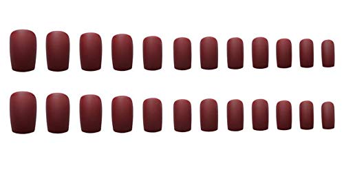 24pcs/set Matte False Nail Tips with Medium Long Design Press On Nails for Women Acrylic Fake Nails Full Cover Stick On Nails for Women - Image 2