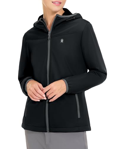 Little Donkey Andy Women's Lightweight Hooded Softshell Jacket for Running Travel Hiking, Windproof, Water Repellent2