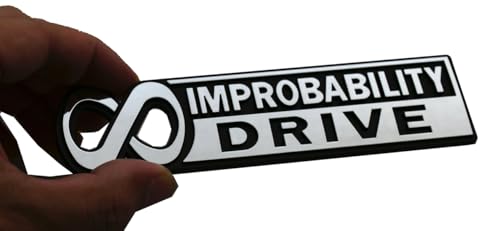 Image of 2Pcs Infinite Improbability Drive Emblems 3D Car Badge for Universal Car Truck SUV Vehicle Window Door Chrome