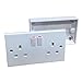 Price comparison product image Double Wall Socket & Back Box Pattress. Twin 2 Gang Switched Plug Electrical