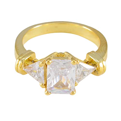 Bague de mariage pour fille en argent 925 et anneau en or blanc CZ