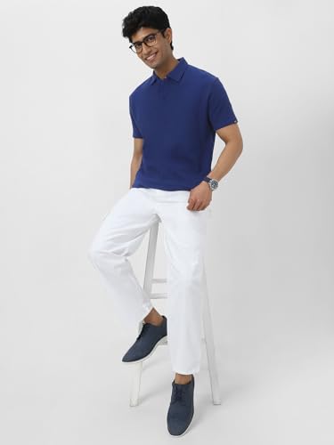 Image of Urbano Fashion Men's Textured Regular Fit Half Sleeve Cotton Polo T-Shirt