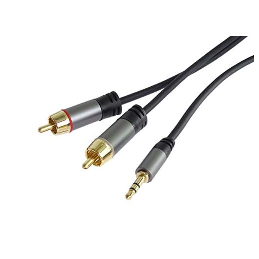 PremiumCord Stereojack till RCinch HQ-kabel, uttagskontakt 3,5 mm till 2 x CINCH kontakt, för digitalkamera TV mobiltelefoner MP3 HiFi, skärmad, metallkontakter, M/M, längd 1,5 m