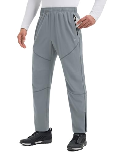 baleaf Men's Hiking Pants Waterproof Quick-Dry Cycling Mountain Bike Pant Lightweight MTB Bicycle Travel Outdoor Grey L
