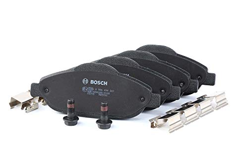 Bosch BP1173 - Pastiglie Freni Auto, Delantero - Calidad Bosch - Reducción de Ruido y Polvo - Certificación ECE-R90 - Sin Cobre - 1 Juego de 4 Pastillas - Con Accesorios