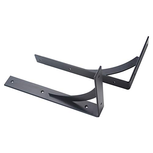 Supports d'étagère suspendue support d'angle en acier noir 400x200 mm