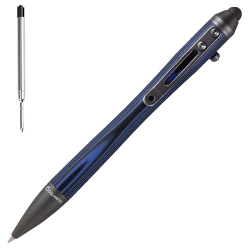 Cool Hand 5.7'' Bolt Action Pens, EDC Ballpoint Ink Refillable, Stylus for Touch Screen, G10 Body w/Pocket Clip, Ergonomic Grip, with a Free Refill, 5374-N