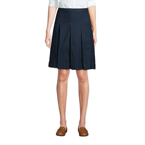 Lands' End School Uniform Women's Solid Box Pleat Skirt Above Knee