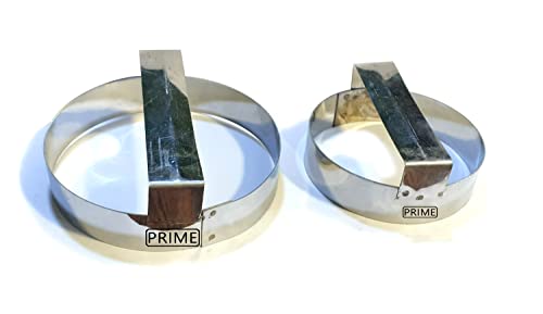 Prime Bakers and Moulders Round Stainless Steel tikki/Burger/Cookie/Pastry/Biscuit/Muffin/Poori Cutter with Handle (Set of Two)