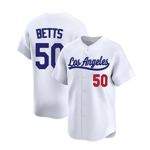 NZUONODAI Mookie Betts Jersey Los Angeles White Mens Baseball Stitched