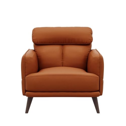 Image of Wakefit 6 Seater Sofa Set | 5 Year Warranty | Tan Leatherette Fabric, Pine Wood Frame, 3+2+1 Seater, L 1.9m x W 90cm x H 91cm