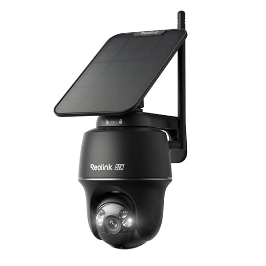 Reolink 4K Überwachungskamera Aussen Solar, 360°/140° Schwenk-/Neige, Auto-Tracking, WLAN Kamera Outdoor Akku mit Farbnachtsicht, 2,4/5GHz WiFi, KI-Erkennung, Argus PT Ultra(Schwarz) +Solarpanel