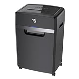 HP 電動シュレッダー 業務用 (30L / 5-10人用) 静音65dB 18ヶ月メーカー保証 /2x15mmマイクロカット18枚同時細断 (オフィス/事務所/家庭用) 連続細断30分間 大容量ダストボックス（850枚収容）/ キャスター付