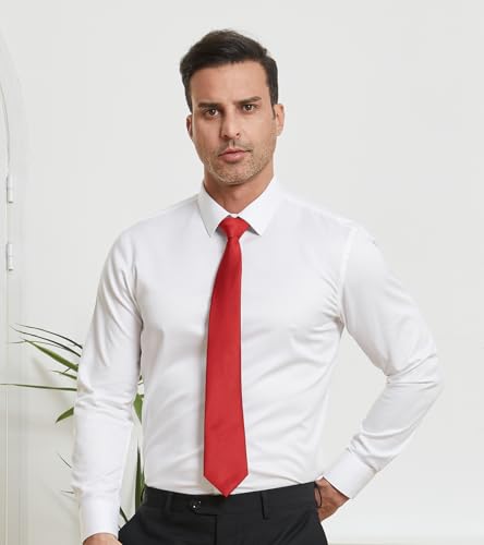 Image of DecTwig Men's Ties Solid Color Formal Neckties 3.15 inch (8CM) Black Ties For Men