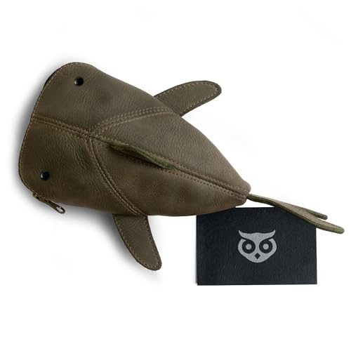 Image of Hide & Drink, Full Grain Leather Zipper Coin Pouch, Change Bag, Pencil Purse, Scissors Case, Shark Shaped Cable Holder, Wallet, Makeup, Stuffed Animal, Handmade, Dark Jade