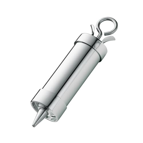 Küchenprofi 0805602800 Garnierspritze Profi 24 cm, inklusive 7 Tüllen aus Edelstahl mit Bajonett-Verschluß, 200 ml Füllmenge, Silber Küchenprofi 0805602800 Garnierspritze Profi 24 cm, inklusive 7 Tüllen aus Edelstahl mit Bajonett-Verschluß, 200 ml Füllmenge, Silber