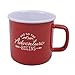 HAPPY CAMPER OUTDOOR ADVENTURE CERAMIC 4-PIECE RUSTIC MUG SET - LARGE & EXTREMELY STURDY - Microwave and Dishwasher Safe (Multi - Red, Blue, Green, Yellow)