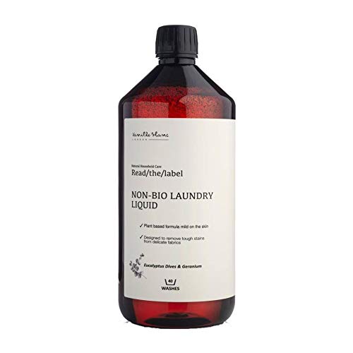 Natural Non-Bio Laundry Liquid – Eucalyptus & Geranium Essential Oils – 35 Washes, 1000ml – Plant-Based & Eco-Friendly – Read The Label