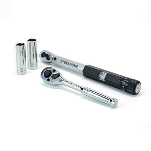 Image of Steelman 10-Piece Select TPMS Sensor Automotive Tool Kit Torque Drivers and Bits, Adjustable Torque Wrench, 1 /4-inch Drive Ratchet, 1 /4-inch Drive Sockets