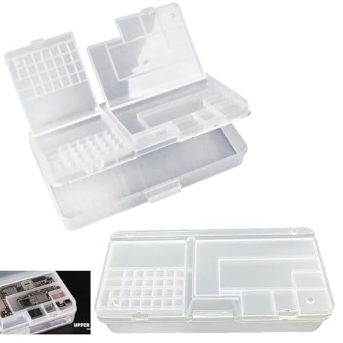 DraCra 2 Pack Phone Repair Module Organizer Precision Component Storage Case Container Box Compartment Collector For iPhone Tiny Screws Screen Replacement Motherboard IC Chips Screwdriver Tool Parts