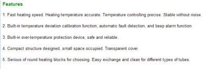 GOWE Dry Bath Incubator temperature control accuracy: ¡ܡÀ0.5¡ãc