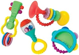 Infantino Baby's 1st Teethe and Play Music Set - Baby Essentials 4 Piece Gift Set, Instrument Themed Teethers and Rattles for Sensory Stimulation and Motor Development for Babies & Toddlers, BPA Free