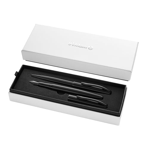Pelikan Set Pluma Fuente y Boligrafo Jazz Noble Elegance Color Negro Mate Tinta…