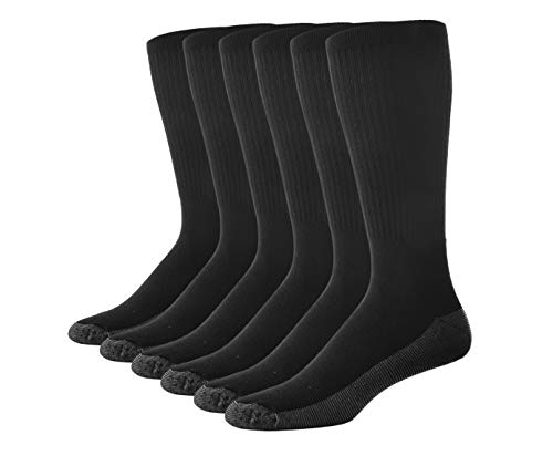 Casual Garb Mens Crew Socks 6 Pair Pack Moisture Wicking Socks Crew Work Socks For Men (Black, Sock Size: 10-13 Fits Shoe: 6-12)