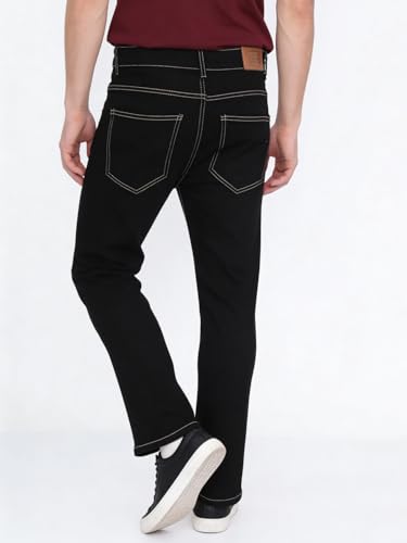 Image of Urbano Fashion Men's Straight Fit Heavy Washed Denim Jeans Stretchable