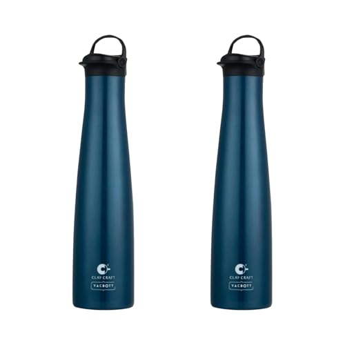 Image of Clay Craft Vacbott Vega Double Walled|18 Hours Hot and 24 Hours Cold Water Bottle Vacuum Insulated|Flask Bottle 650ml|2 Pcs|Home|Kitchen|Hiking|Travel Bottle|BIS Certified|1Year Limited Warranty