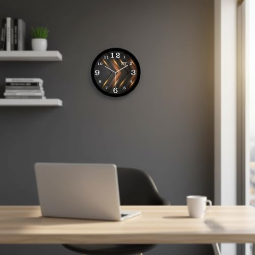 Image of Devansh Crafts Clock Decorative Designer and Stylish Glass Analog Wall Clock Suitalbe for Living Room Hall Bedroom, Office (Modern Chevron Pattern)