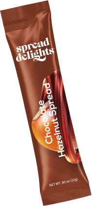 Spread Delights Chocolate Hazelnut Spread — Single Serve Packs for On-the-Go Snacks, All Natural, (20-Count)