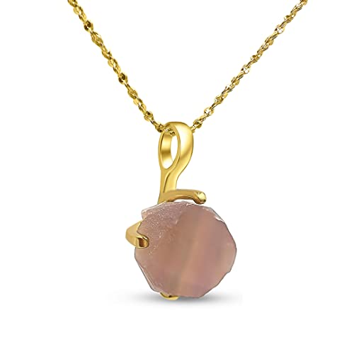 Natural raw fluorite chain pendant...