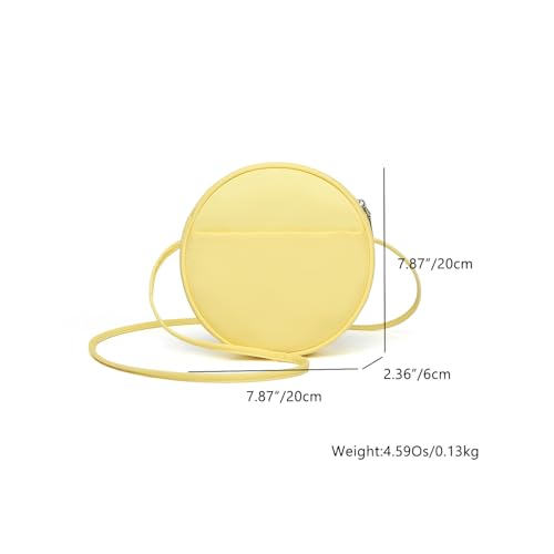 Image of Circle Crossbody Bag for Women NYLON Circle Purse with Zipper Adjustable Knot Shoulder Straps