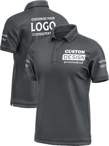 Custom Shirts, Custom Polo, Custom Polo Shirts for Men Personalized Golf Shirts Design Your Own...