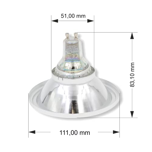 Licht-Zubehoer.de 6x ES111 GU10 - LED Reduktion Reflektor/Adapter für GU10 Leuchtmittel günstige Alternative zu ES111 GU10 LED Reflektor