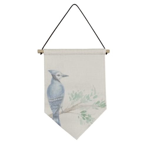 Drapeau en toile perroquet bleu no/no pour salon et véranda exotique