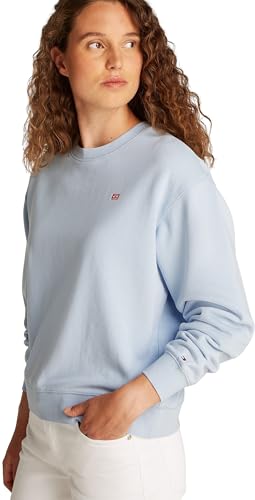 Tommy Hilfiger Damen Sweatshirt Contrast Flag Regular Fit, Blau (Breezy Blue), XXS – Ansicht 3