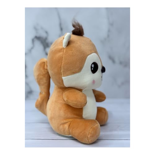 Image of ADORA Hooded Teddy Bear Soft Toy - Kawaii Plushie for Kids, Cute & Huggable Baby Plush Toy, Lovable Gift for Boys & Girls, Ideal for Birthdays & Special Occasions (Squirrel)