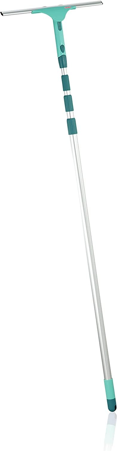 Leifheit Set Window Slider XL Telescope, 415 cm und Wischbezug, beweglicher Abzieher, Scheibenabzieher mit Teleskopstiel, idealer Fensterreiniger