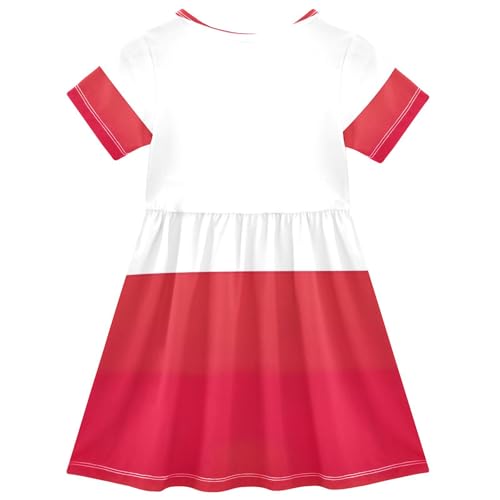 Poland Flag Toddler Girls' Dresses Floral Spring Clothing Short Sleeve Outfit Children Dress 2t2