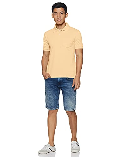 Image of Rupa Bumchums Men Super Combed Cotton Solid Half Sleeve Club Collar Polo Regular Fit T-Shirt with Chest Pocket