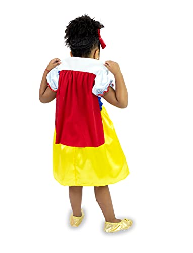 Princesa Branca de Neve Curta, Masquerade Fantasias, Amarelo e Azul, P,M,G